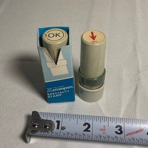 Two Vintage Specialty Stamp X Stamper Pre Inked OK Arrow NOS
